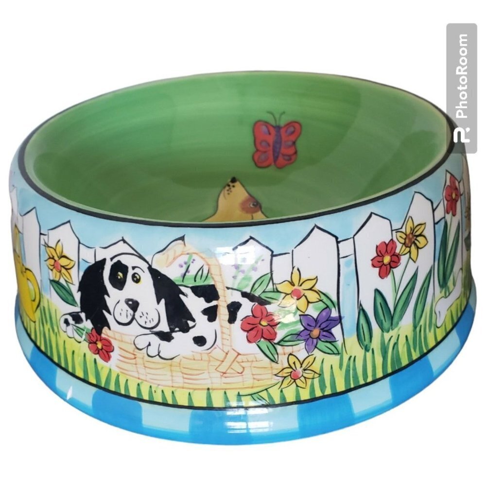 Dogzilla by Candace Reiter Large dog CACHEPOT / PLANTER, Water bowl